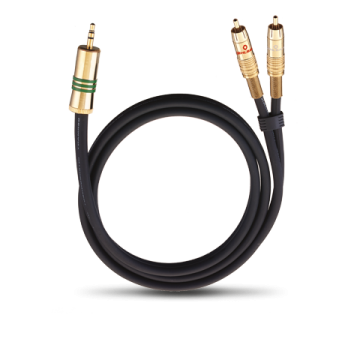 Stereo cable, JACK 3.5 mm to 2 x RCA, 1.0 m